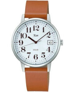 セイコー 5気圧防水 メンズ アナログ ソーラー 腕時計 文字盤 見やすい ホワイト 白 アラビア数字 日付カレンダー ドレスウォッチ (AL23P-1302) ソーラー アナログ腕時計 おしゃれな 革ベルト レ