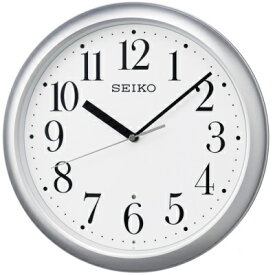 壁掛け時計 電波時計 アナログ 掛け時計 おしゃれな シルバー 銀色 メタリック塗装 見やすい ホワイト 白 文字盤 アラビア数字 セイコー SEIKO 夜間 秒針の音がしない 自動秒針停止機能付き 電波掛け時計 静かな ウォールクロック (SCW17-P3308)
