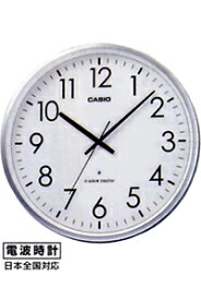 カシオ 電波時計 壁掛け時計 アナログ 掛け時計 おしゃれな シルバー 銀 ケース ホワイト 白 大型 文字板（CL6SP03WHT）見やすい アラビア数字 CASIO 電波掛け時計 ウォールクロック