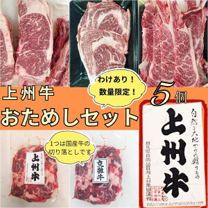 上州牛おためしセット(薄切りスライス,焼肉用スライス,切り落とし,サーロインステーキ)