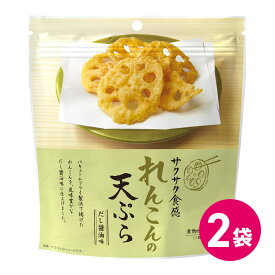 れんこんの天ぷら だし醤油味 2袋セット 天ぷらお菓子 サクサク 天ぷら お菓子 野菜 れんこん おつまみ 天ぷらスナック テンプラ てんぷら 天麩羅 揚げ 揚げ物 菓子 おかし おやつ スナック菓子 スナック 食物繊維 チャック付き MDホールディングス 条件付き 送料無料