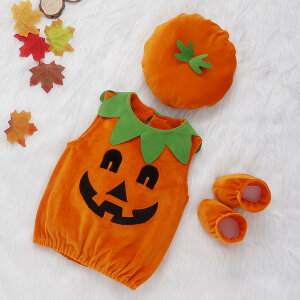 ハロウィン衣装 かぼちゃ ベビー 子供 コスプレ服 コスチューム 赤ちゃん 仮装 小悪魔 着ぐるみ 万聖節 かぼちゃ衣装 可愛い