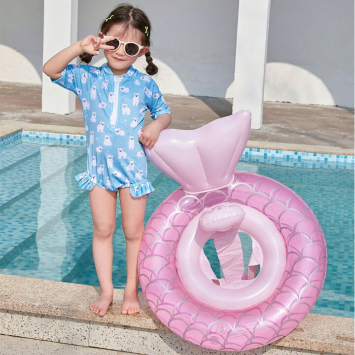 楽天市場 赤ちゃん 浮き輪 うきわ 女の子 プール 水遊び 海水浴 水泳 子供用 強い浮力 大活躍 おもちゃ 夏休み 暑さ対策 マーメイド Mdkstore楽天市場店