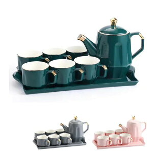 ティーポット 急須セット コーヒーポット コーヒーカップ  ティーカップ トレー付き おしゃれ かわいい おしゃれ かわいい ギフト 人気のプレゼント 贈りものお礼 来客