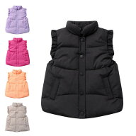 キッズ ダウンベスト ガールズ パファーベスト 女の子 チョッキ 袖なし 中綿入り 秋冬 子供服 軽量 保温 …