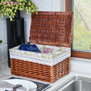 フタ付き 収納 かご バスケット おもちゃ箱 大きい ふた付き 籠 蓋付き 洗濯かご 収納ボックス 田園風 おしゃれ 和風 可愛い アジア 収納かご 蓋つき 整理箱 収納ケース 脱衣かご 洗濯カゴ か
