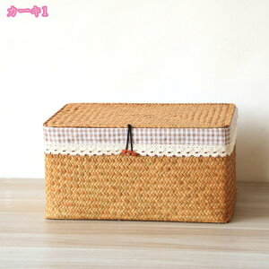 ふた付き 収納バスケット かご バスケット 北欧 多機能収納ケース 籐 ラタン おしゃれ 小物入れ 化粧品収納 靴下パンツ収納 おもちゃ収納 書類収納 蓋付き 小物入れ 収納ボックス アジア か