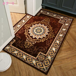 玄関マット カーペット 屋内 ドアマット おしゃれ 花柄 泥落としマット 洗える 吸水 抗菌 ラグ ラグマット 滑り止め 床暖房対応 オールシーズン ビンテージ ペルシャ絨毯風 エントランスマ