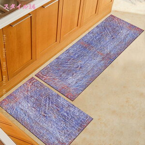 キッチンマット 2枚セット/単品 オールシーズン 花柄 北欧 ラグマット 吸水 速乾 抗菌 防臭 滑り止め付 マット ラグカーペット 夏 冬 洗える 丸洗い カーペット ロングマット 薄型 絨毯 台所