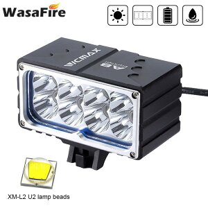 �y���s�A���i�z �w�b�h���C�g ���]�� led Wasafire 8 x XM-L2 u2 9600lm 8xt6 220mah �o�b�e���[