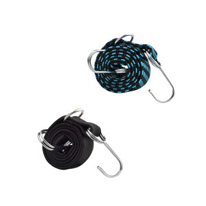 高弾力 バンド 2本セット 強力 荷台 荷物固定 長さ 1m 2m 伸縮 幅3cm 丈夫 フック付き ゴム 紐 ロープ 自転車 バイク 軽トラ 台車 固定 荷造り 荷締め 引っ越し