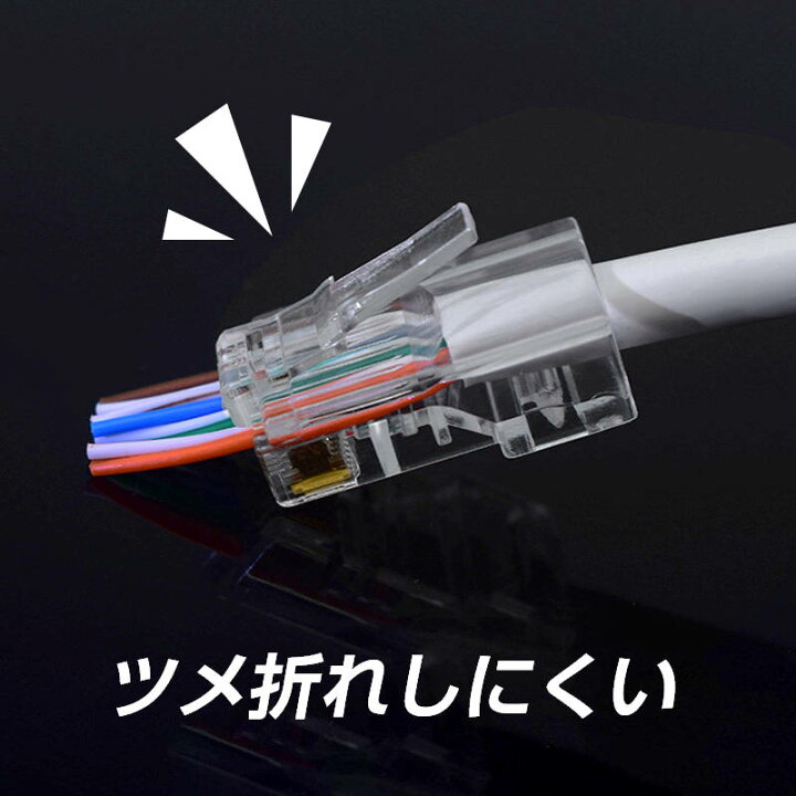 楽天市場】LANケーブル自作セット 貫通コネクタ100個+かしめ工具+LAN 