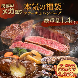 【55％OFFクーポンで4,499円！】 福袋 2024 食品 【 送料無料 】[ 大人気！ 3月29日発送！] 福袋 2023 ステーキ & ハンバーグ 2種 1.4kg ! はしっこ 訳あり3種 在庫処分 食品 牛肉 豚肉 肉 訳あり 訳アリ 大容量 お取り寄せ グルメ 実用的 1kg 以上 肉 ギフト