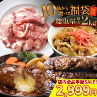 ＼期間限定 半額 5,998円→2,999円／ 【 最大 2kg10品から選べる 】 福袋 ハンバーグ 確定 福袋 訳あり …