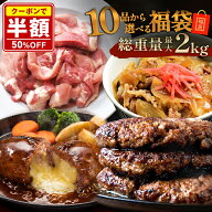 ＼半額クーポン+エントリーで最大P10倍／ 【 最大 2kg10品から選べる 】 福袋 ハンバーグ 確定 福袋 訳あ…