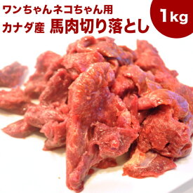 【赤身1Kg】《業務用簡易パック》カナダ産【カタマリ】馬肉切り落とし 1Kg