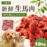 犬 馬肉 生肉 送料無料【送料込/同梱包不可】《業務用簡易パック》【赤身10kg】カナダ産馬肉切り落とし【…