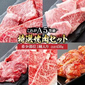 父の日 肉 牛肉 A5ランク 和牛 特選 焼肉 5種盛り 焼肉セット 450g A5等級 焼き肉 BBQ バーベキュー 黒毛和牛 内祝い お誕生日 化粧箱対応