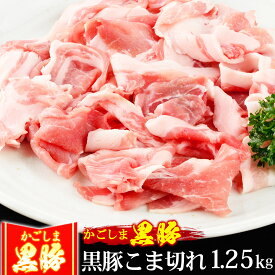 豚肉 かごしま黒豚 小間切れ 1.25kg 250g×5 切り落とし こま肉 豚 こま切れ 端っこ 訳あり ブランド 六白 黒豚