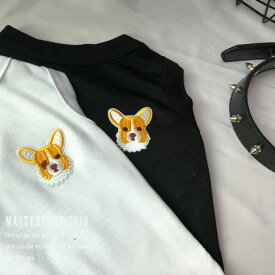 犬服　コーギー　ワンポイント　ワッペン　タンクトップ　ドッグウェア　ペット服　XS-XXXLサイズ　送料無料