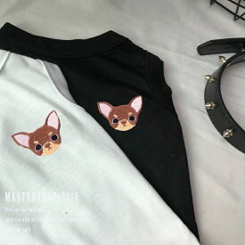 犬服　チワワ　ワンポイント　ワッペン　タンクトップ　ドッグウェア　ペット服　XS-XXXLサイズ　送料無料