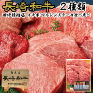 長崎和牛 イチボ マルシン ステーキ 食べ比べ セット 2種類 各約100g×2枚 計400g 黒毛和牛 和牛 希少部…