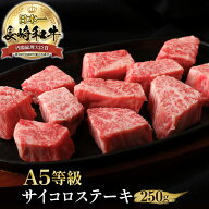 【訳あり】長崎和牛 ヒレ サイコロ ステーキ 長崎県産 サイコロステーキ A5 冷凍 約250g さいころステー…
