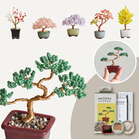 【楽天1位】 ビーズキット 初心者向け ネジッテBONSAIキット ワイヤーアート 盆栽キット クラフト おしゃれ 手芸 DIY 簡単 手作り体験キット 知育 インテリア ミユキ MIYUKI 大人 プレゼント 誕生日 ギフト 手芸キット 趣味 ミニチュア お土産 6種類から選べる