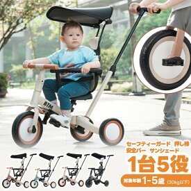 【抽選で最大P全額還元】子供用三輪車 5in1 BTM 三輪車 キックバイク 手押し棒付き サンシェード付き 安全バー付き 軽量 コンパクト 1歳 2歳 3歳 4歳 5歳 誕生日プレゼント 出産祝い 折りたたみ 室内 屋外 乗り物 乗用玩具 おもちゃ 組立簡単 ベビーカー代用