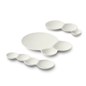 savone 仕切り皿 陶器 3点セット おしゃれ 日本製 食器 ギフトセット 艶消し プレート 取り皿 お皿 薬味 小皿 料理 皿 引き出物 スタッキング テーブルウェア キッチン シャボン玉 セラミック