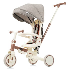 【楽天ランキング入賞】 子供用三輪車 折りたたみ式 7in1 手押し 1歳〜6歳対応 ランニングバイク＆自転車 幼児用 キッズバイク 室内外 おもちゃ 乗用玩具 安全ベルト付 軽量 コンパクト 組立簡単 高さ調整可能 アウトドア 散歩 男の子 女の子 誕生日 お祝い