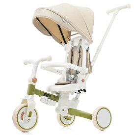 【楽天ランキング入賞】 子供用三輪車 折りたたみ式 7in1 手押し 1歳〜6歳対応 ランニングバイク＆自転車 幼児用 キッズバイク 室内外 おもちゃ 乗用玩具 安全ベルト付 軽量 コンパクト 組立簡単 高さ調整可能 アウトドア 散歩 男の子 女の子 誕生日 お祝い