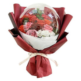 ソープフラワー アクリルバルーン バスフレ 母の日 花束 花ギフト そのまま飾れる 入浴剤 バスボム 泡風呂 バラ風呂 華やか 豪華 花 アレンジメント 飾り ミニ フラワー インテリア おしゃれ かわいい フラワーギフト プレゼント 贈り物 誕生日 結婚祝い【選べる特典付】