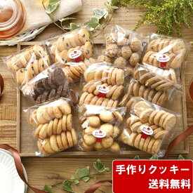 9種類10袋 クッキー詰め合わせ 送料無料 クッキーお徳用セット(180枚以上 合計935g）手作り 焼き菓子 お得 たくさん サクサク かわいい おしゃれ 洋菓子 お菓子 スイーツ 美味しい チョコチップ 紅茶 プレーン オレンジ