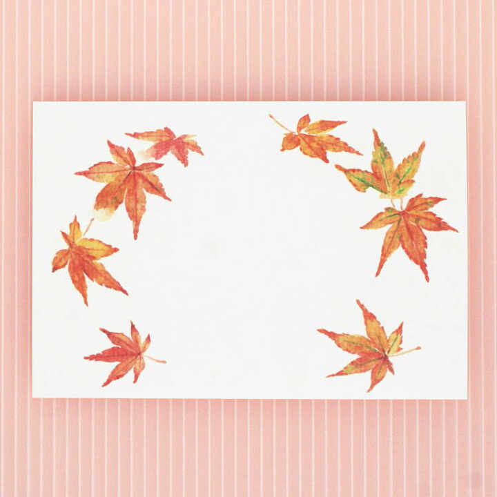 楽天市場 和紙の絵葉書 落ち葉 イラスト ポストカード 手紙季節の絵はがき 秋 舞紅葉 まいもみじ 和紙の店 めでたや 楽天市場店