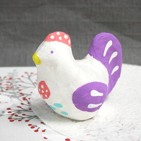 張り子 にわとり 酉年 かわいい オブジェ 鶏 お正月飾り 玄関 日本製 和紙 干支飾り 置物 ギフト ニワトリ|medetaya modern　水玉とり 張り子 小