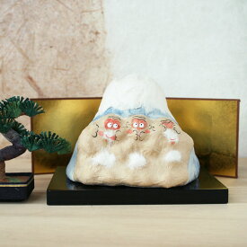 和紙 見ざる言わざる聞かざる 置物 三猿 縁起物 張り子 富士山と猿