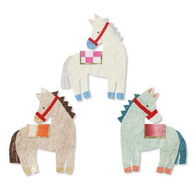 和紙 パーツ 手作り 年賀状 はがき 葉書 扇 午年 午 うま 白馬 オーナメント 材料 工作 ステッカー かわいい|お祝いオーナメント うま【3種／各1枚入】