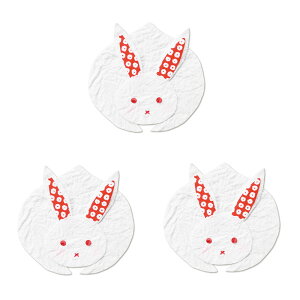 和紙パーツ うさぎ 兎 ペーパークラフト 材料 工作 オーナメント ポストカード|お祝いオーナメント 真向い兎 3枚入