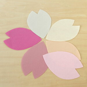和紙のミニレターセット 桜 カードと封筒セット 気持ちを添える ひとこと箋 はなびら 6色 各1枚