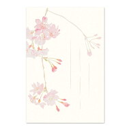 絵葉書 和紙 さくら 桜 枝垂れ桜 お花見 はがき 罫線あり お便り ポストカード ハガキ 手紙 日本製 メッ…