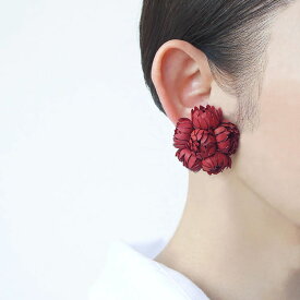 Paper Accessory flower 和紙 clip earring　AYK nadeshiko イヤリング