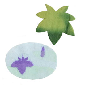 和紙 切り絵 パーツ 手作り 手芸 素材 青葉 青楓 しょうぶ ちぎり絵パーツ 菖蒲 各1枚入