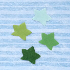 和紙 切り絵 パーツ 手作り 手芸 素材 青葉 青楓 若葉 新緑 和紙パーツ かえで 4色 各10枚入