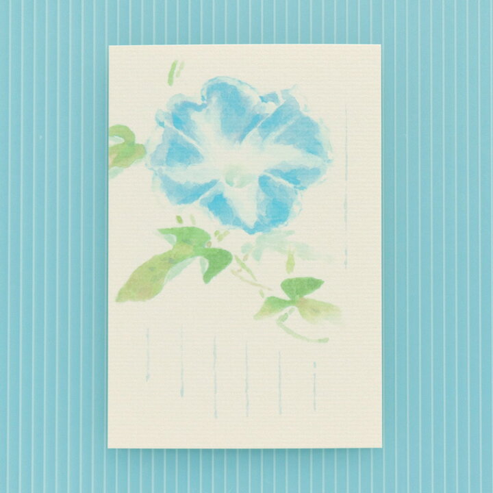 楽天市場 和紙の絵葉書 夏の草花 あさがお 大輪の花 ポストカード 手紙 季節の絵はがき 夏 大輪朝顔 和紙の店 めでたや 楽天市場店
