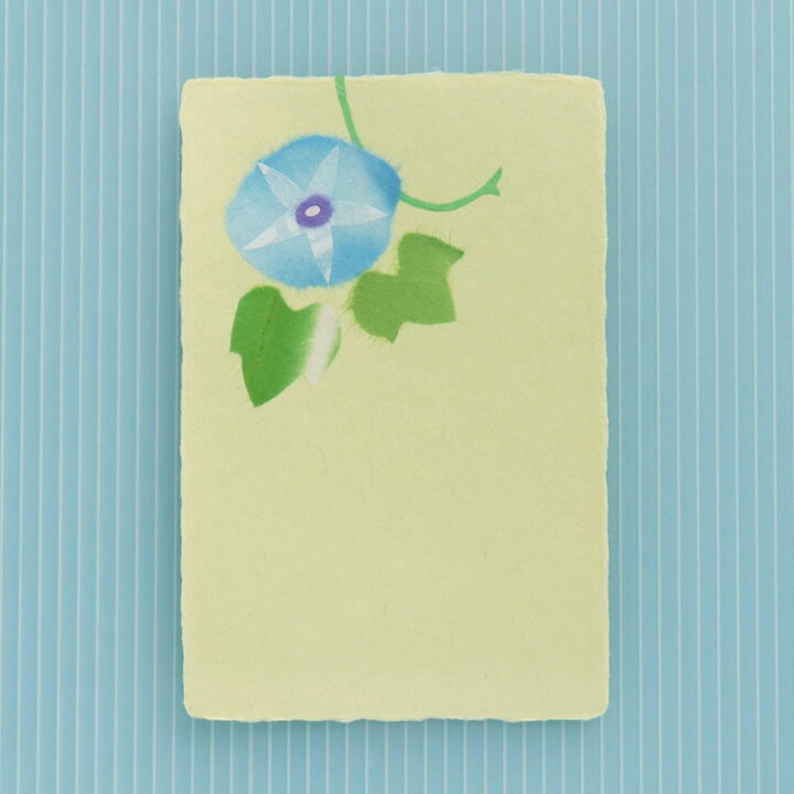 楽天市場 和紙の絵葉書 手漉き 暑中見舞い 挨拶状 あさがお ポストカード ちぎり絵はがき 夏 朝顔 青 和紙の店 めでたや 楽天市場店