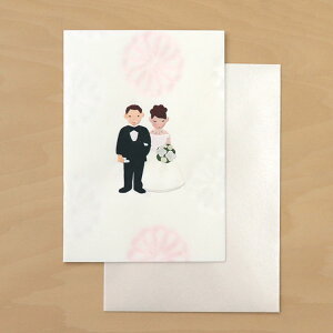 結婚式 二次会 招待状 メッセージカード 和紙クラフトカード【大】ウェディング