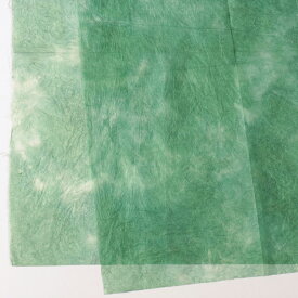 和紙 楮で漉いた紙 ちぎり絵 はり絵 クラフトペーパー 典具帖（てんぐちょう）緑 約94×62cm 1枚 8つ折り