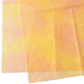 和紙 楮で漉いた紙 ちぎり絵 はり絵 クラフトペーパー 典具帖（てんぐちょう）オレンジ 約94×62cm 1枚 8つ折り