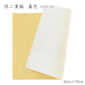 和紙 折形 礼法 折り形 ペーパー イエロー 包装 包む羽二重紙 藁色 わらいろ (1枚)【40×55cm】